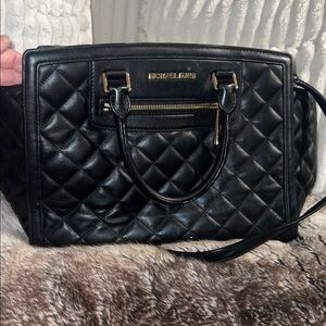 Michael Kors Black Quilted Satchel
